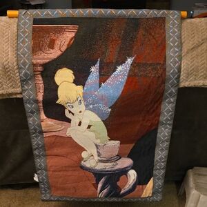Disney Tinkerbell Tapestry with Blue and Green Highlights